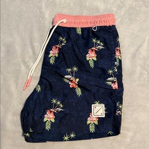 American Eagle Outfitters Navy Floral Swim Trunks